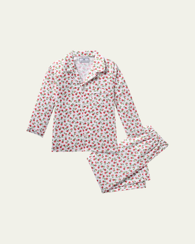 Girl's Petite Petals 2-Piece Pajama Set, Size 6M-